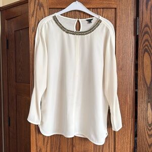Ann Taylor cream blouse, Size Large.
